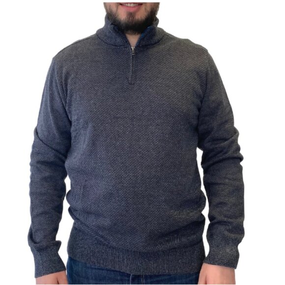 Robert Graham Mens Size XL Dark Grey 1/4 Zip Sweater Business Casual Office Work - Picture 3 of 6